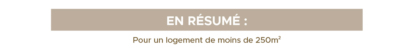 pour un logement de moins de 250m²