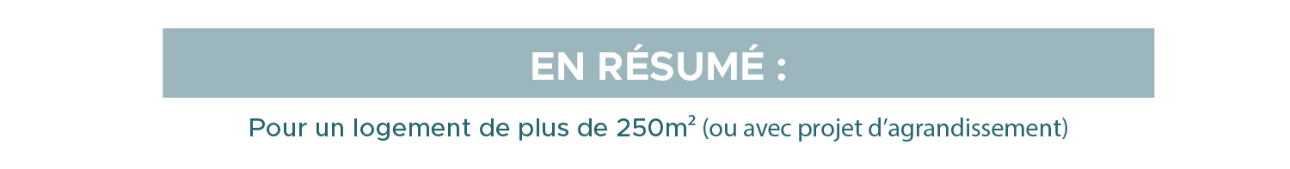 pour un logement de plus de 250m²
